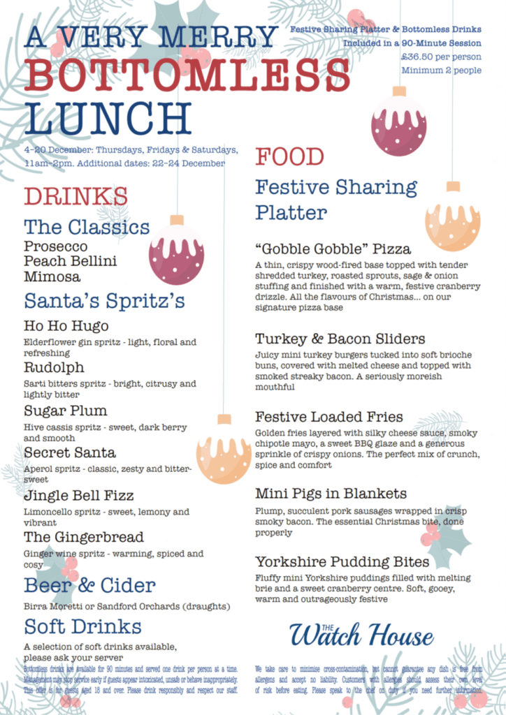 Bottomless Lunch at the Watch House in West Bay