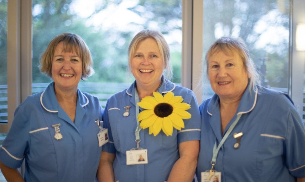 three nurses from hospice helped by nfu mutual